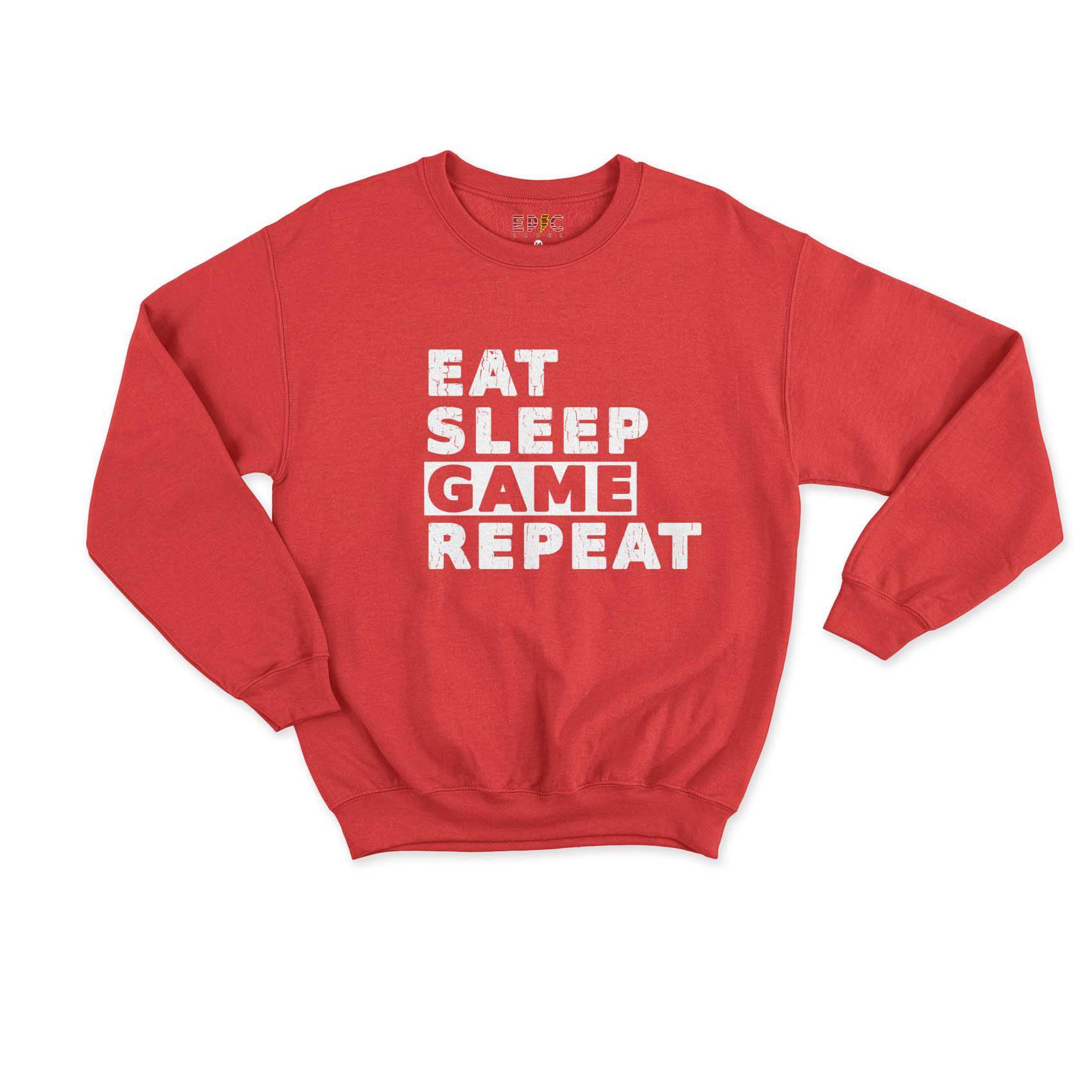 Epic Label Sweatshirt Eat Sleep Game Repeat Vintage Sweat Enfant
