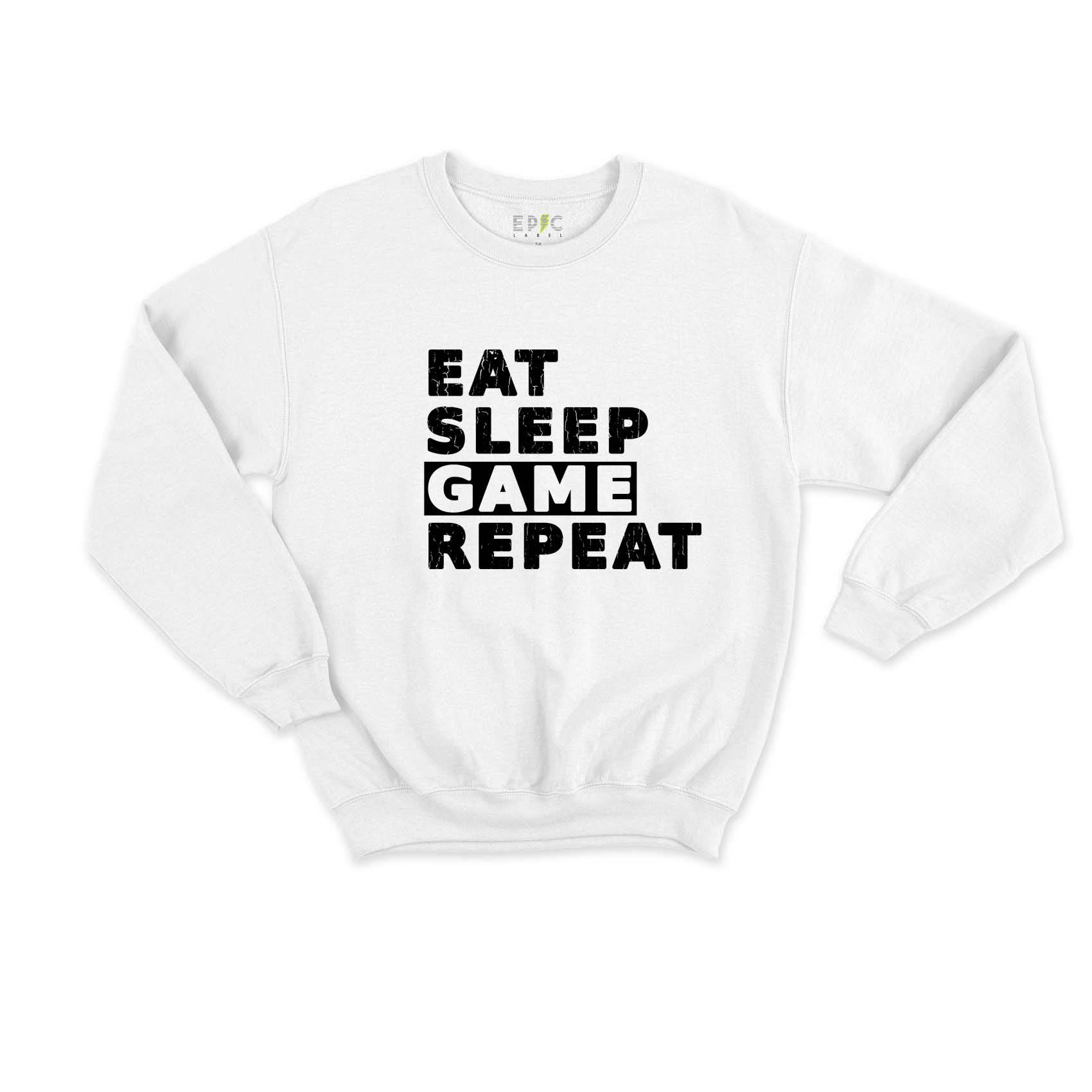 Epic Label Sweatshirt Eat Sleep Game Repeat Vintage Sweat Enfant