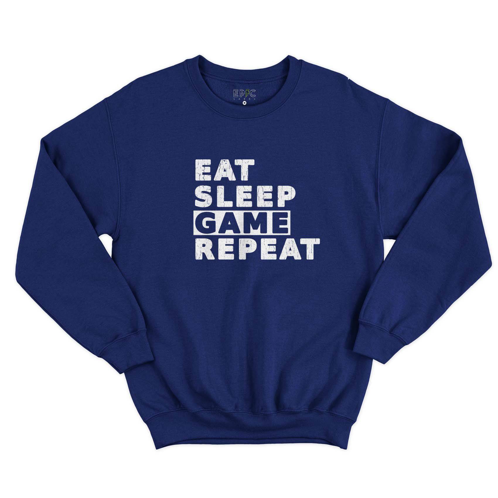 Epic Label Sweatshirt Eat Sleep Game Repeat Vintage Sweat-shirt Pour Homme