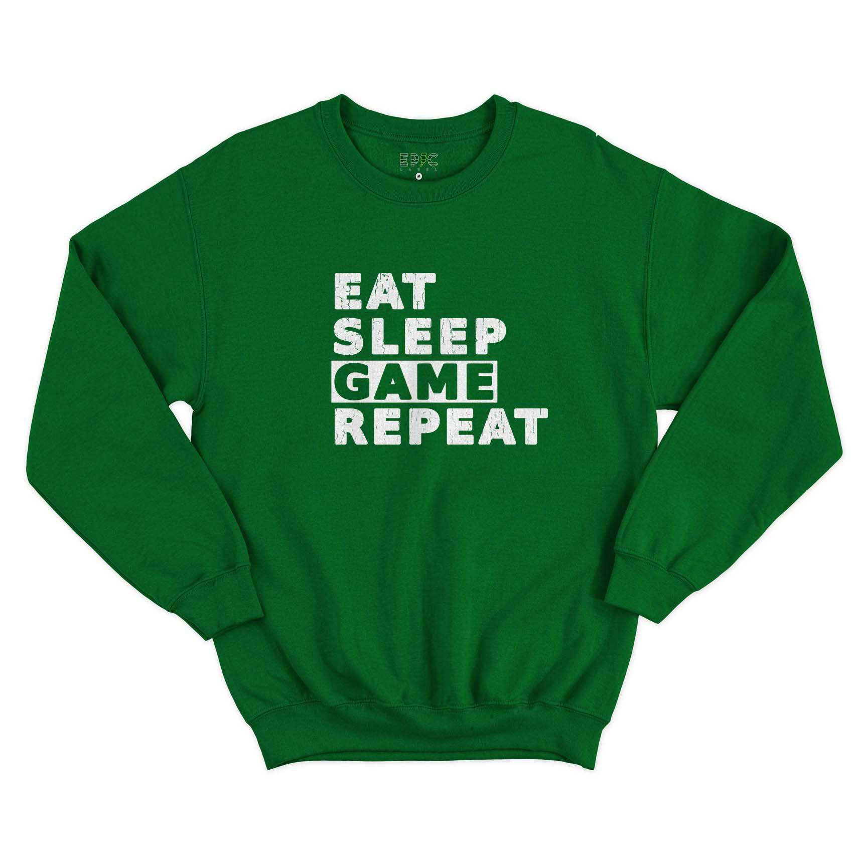 Epic Label Sweatshirt Eat Sleep Game Repeat Vintage Sweat-shirt Pour Homme