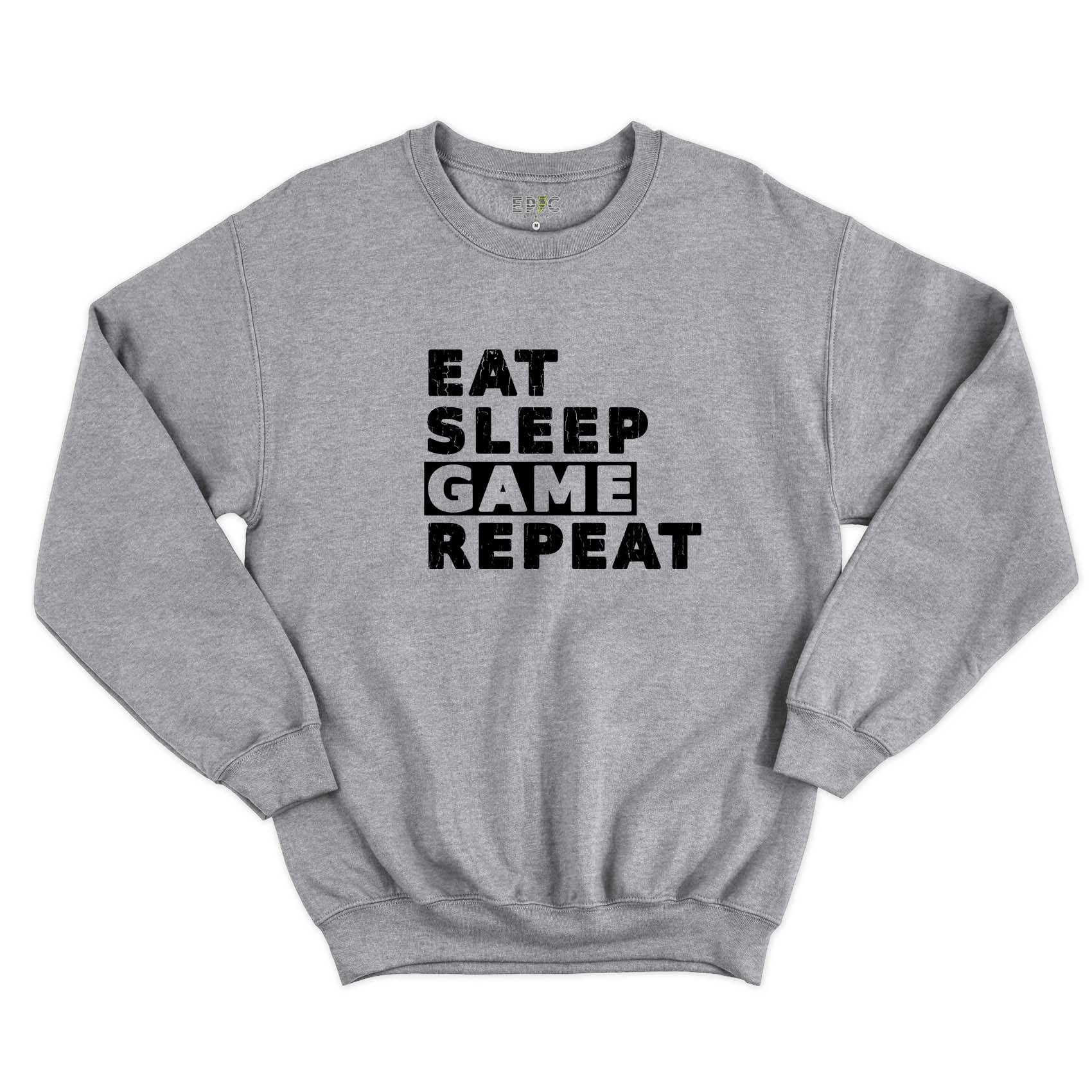 Epic Label Sweatshirt Eat Sleep Game Repeat Vintage Sweat-shirt Pour Homme