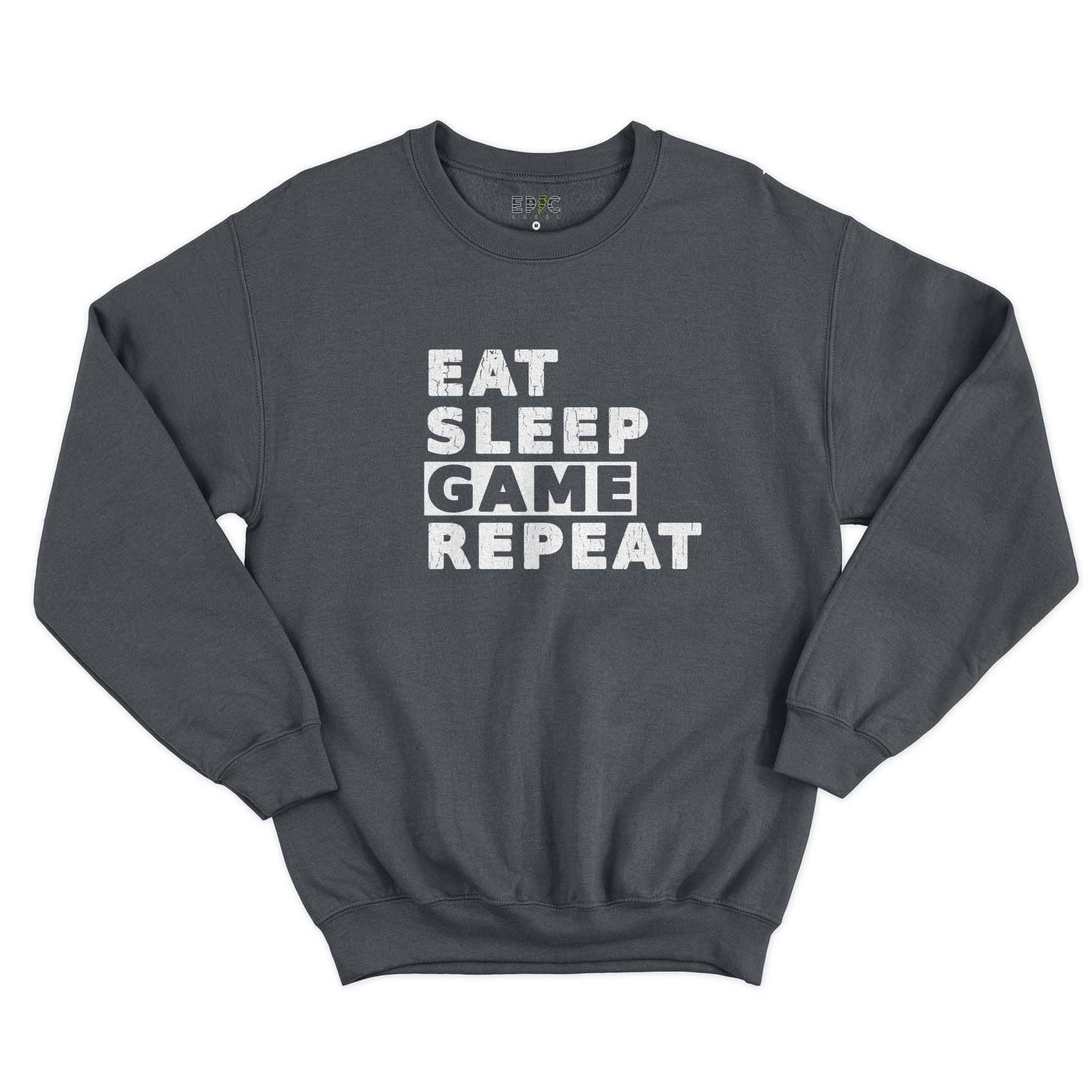Epic Label Sweatshirt Eat Sleep Game Repeat Vintage Sweat-shirt Pour Homme