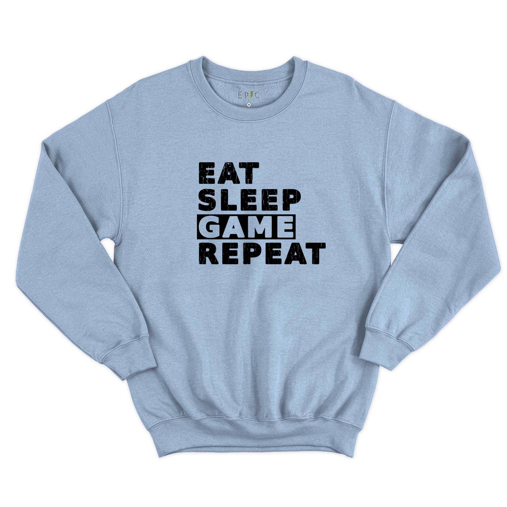 Epic Label Sweatshirt Eat Sleep Game Repeat Vintage Sweat-shirt Pour Homme
