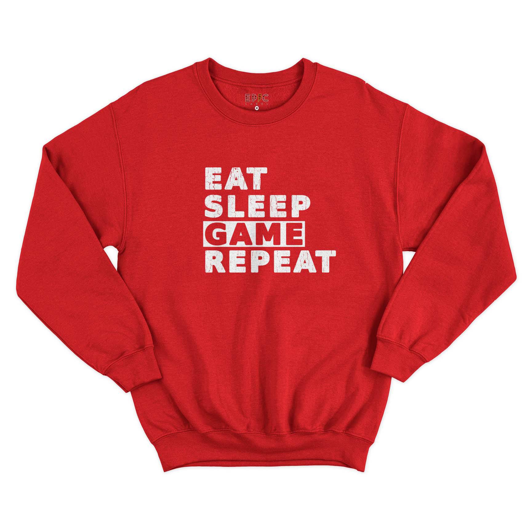 Epic Label Sweatshirt Eat Sleep Game Repeat Vintage Sweat-shirt Pour Homme