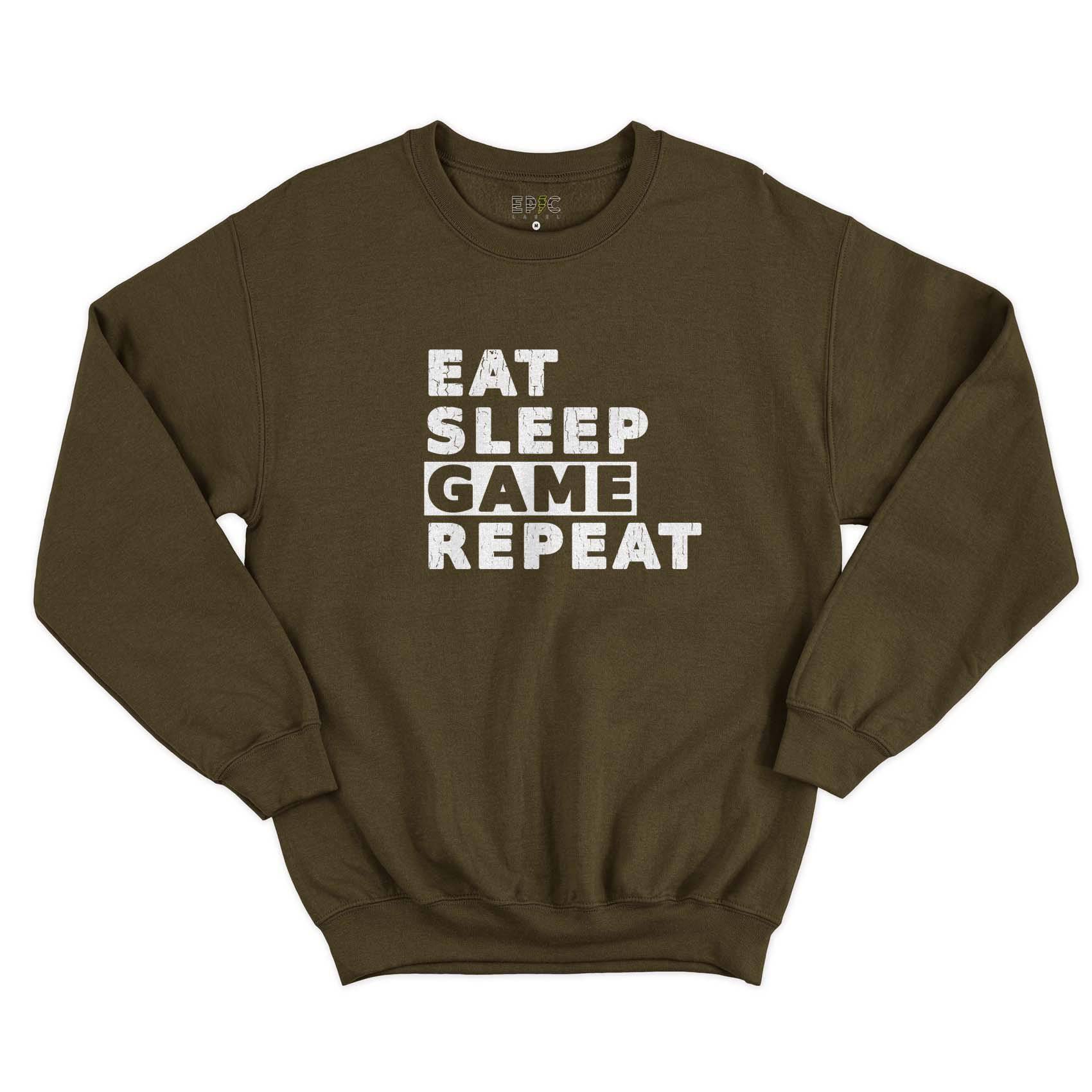 Epic Label Sweatshirt Eat Sleep Game Repeat Vintage Sweat-shirt Pour Homme