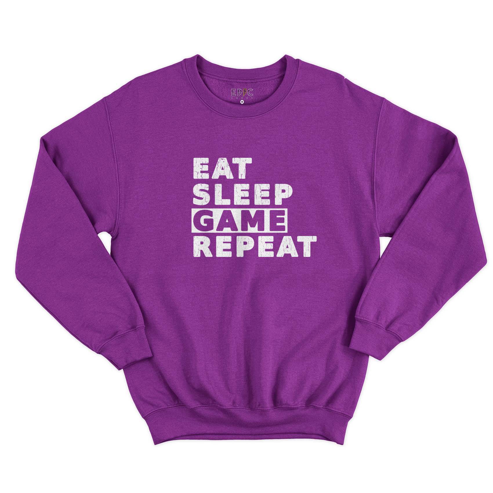 Epic Label Sweatshirt Eat Sleep Game Repeat Vintage Sweat-shirt Pour Homme