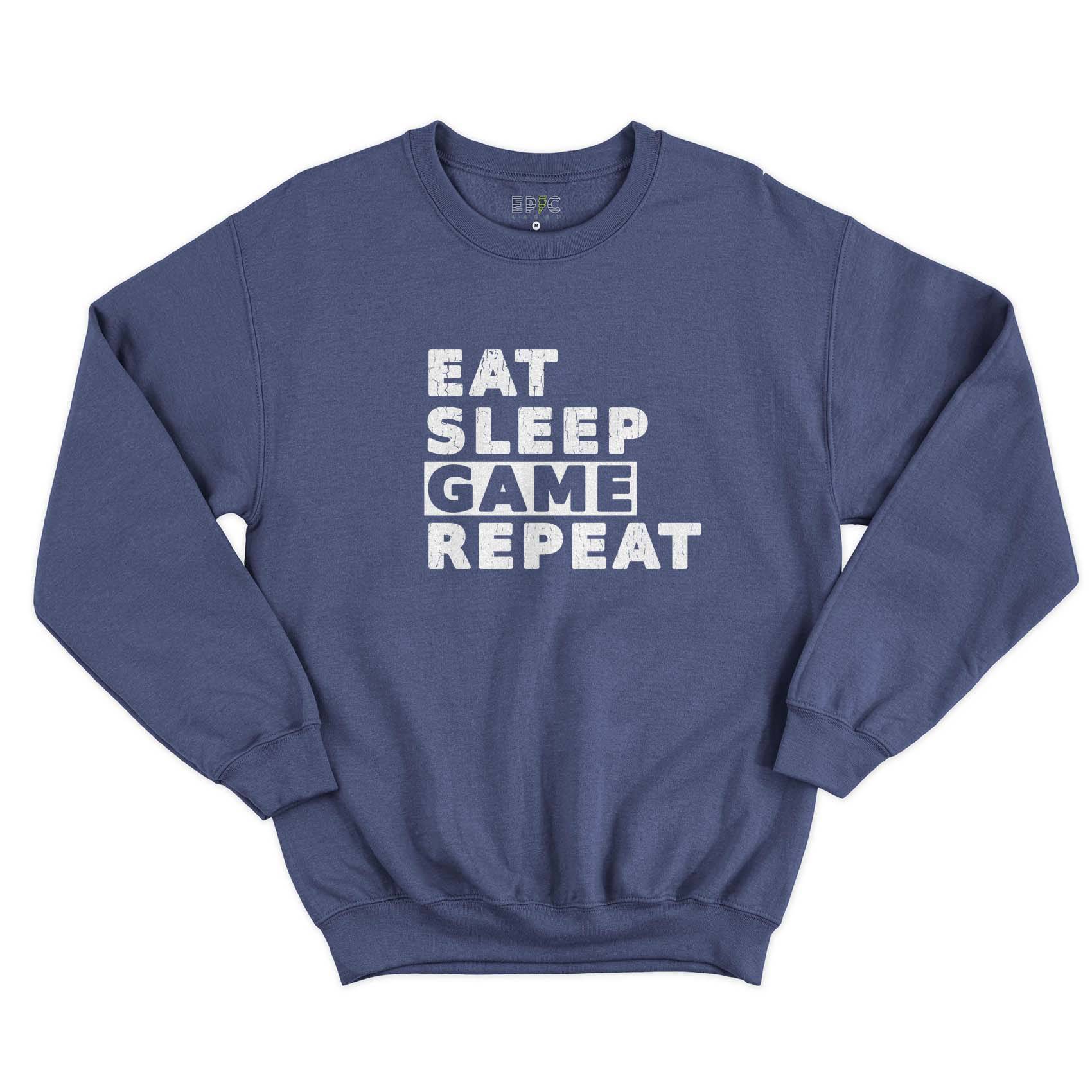 Epic Label Sweatshirt Eat Sleep Game Repeat Vintage Sweat-shirt Pour Homme