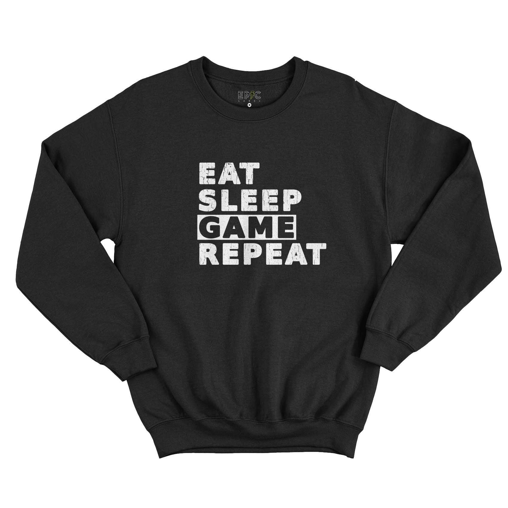 Epic Label Sweatshirt Eat Sleep Game Repeat Vintage Sweat-shirt Pour Homme