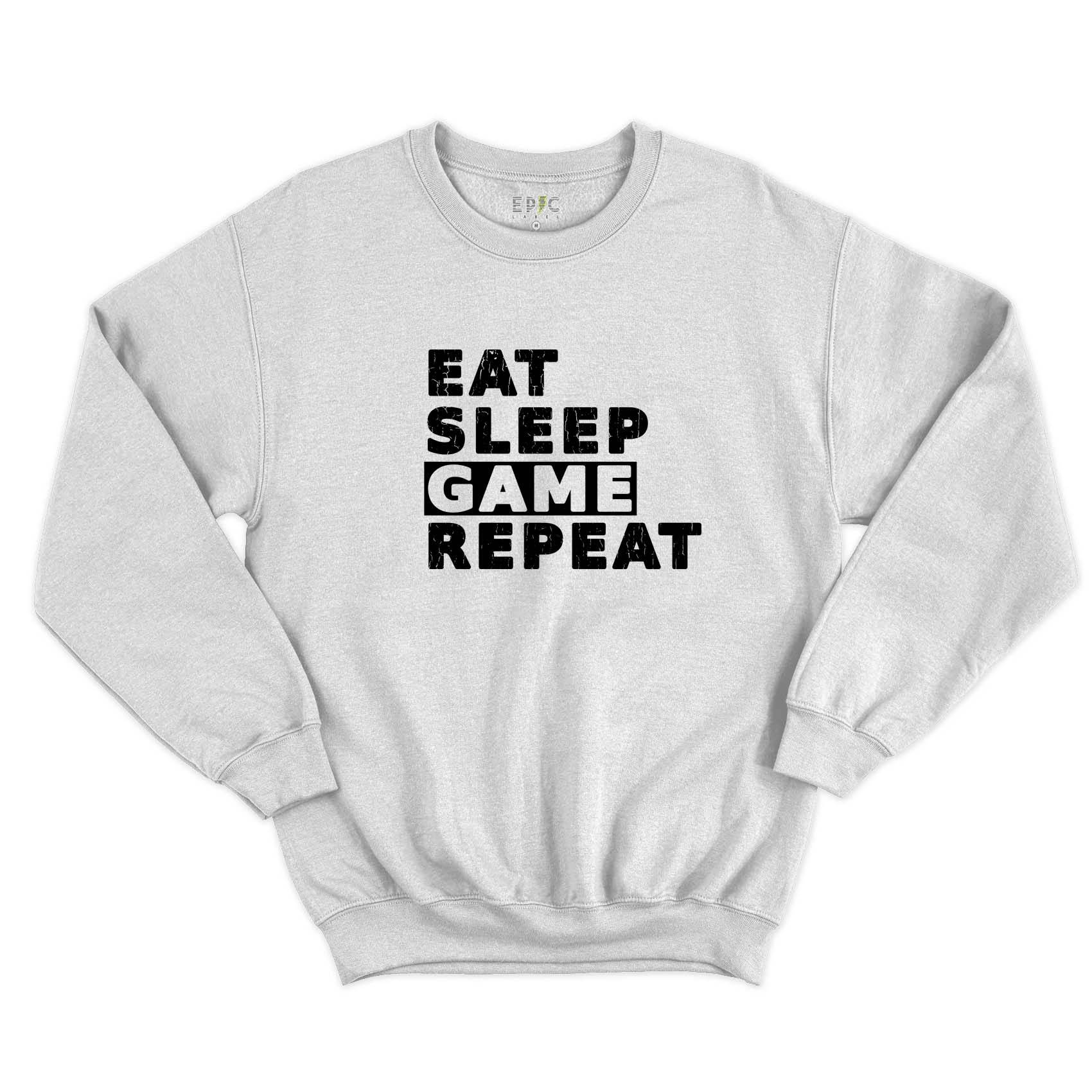 Epic Label Sweatshirt Eat Sleep Game Repeat Vintage Sweat-shirt Pour Homme
