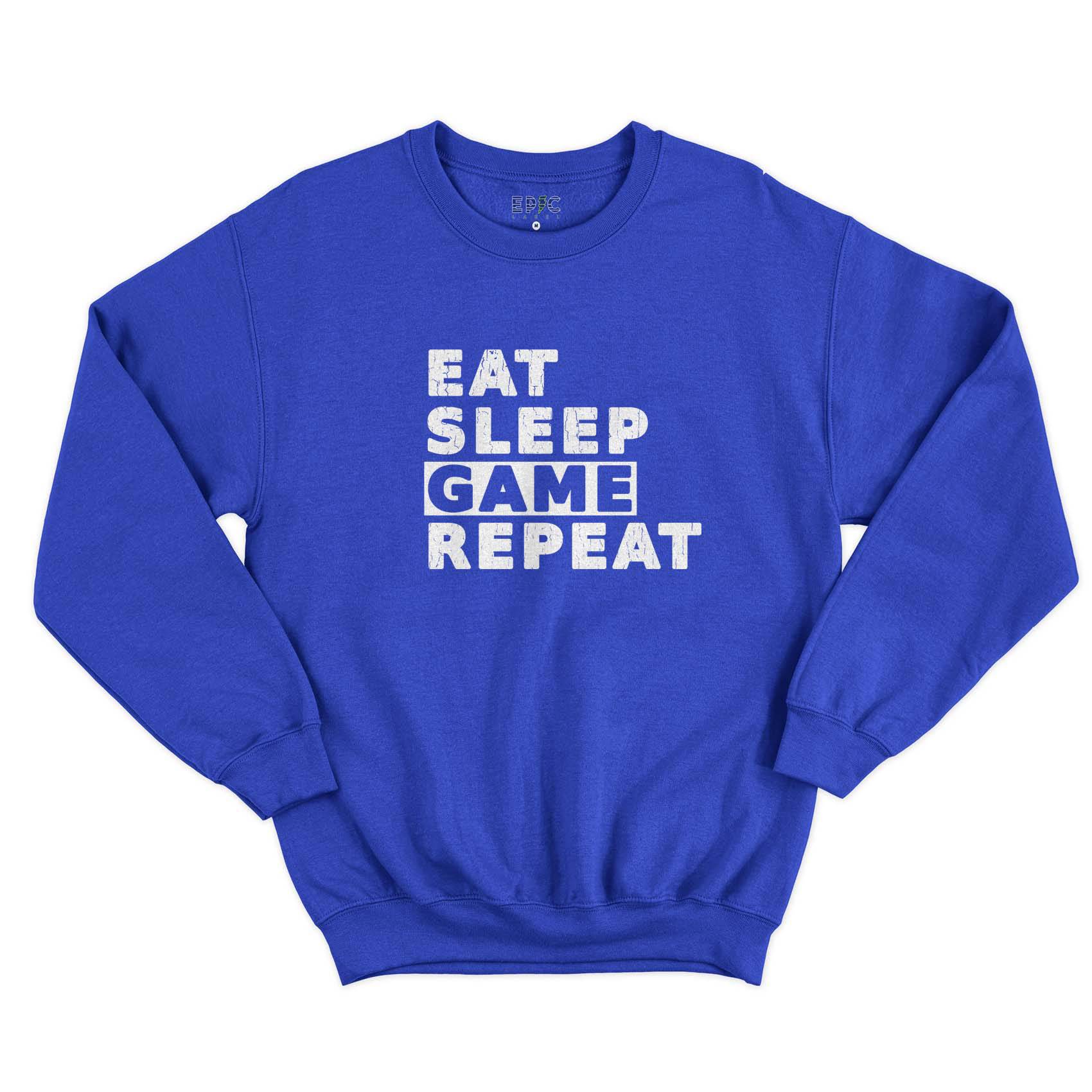 Epic Label Sweatshirt Eat Sleep Game Repeat Vintage Sweat-shirt Pour Homme