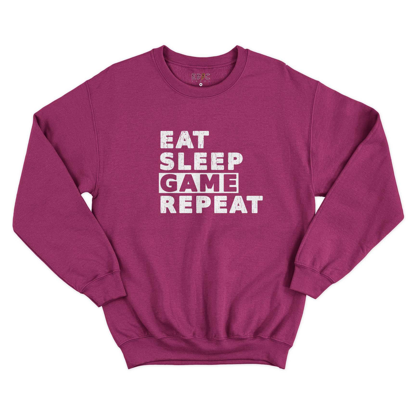 Epic Label Sweatshirt Eat Sleep Game Repeat Vintage Sweat-shirt Pour Homme