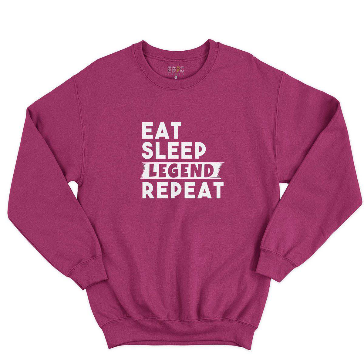 Epic Label Sweatshirt Eat Sleep Legend Repeat Design Sweat-shirt Pour Homme