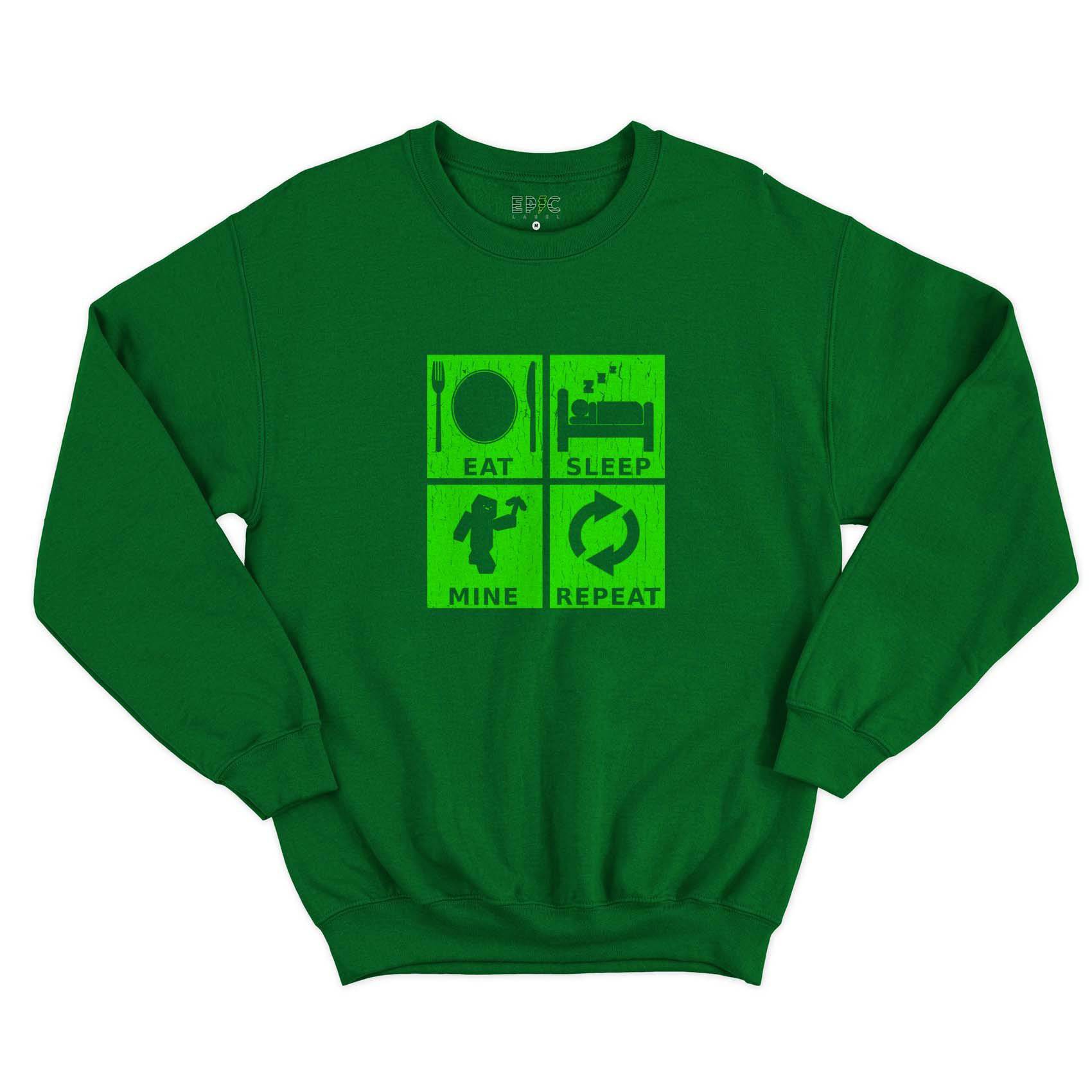 Epic Label Sweatshirt Eat Sleep Mine Repeat Vintage Sweat-shirt Pour Homme