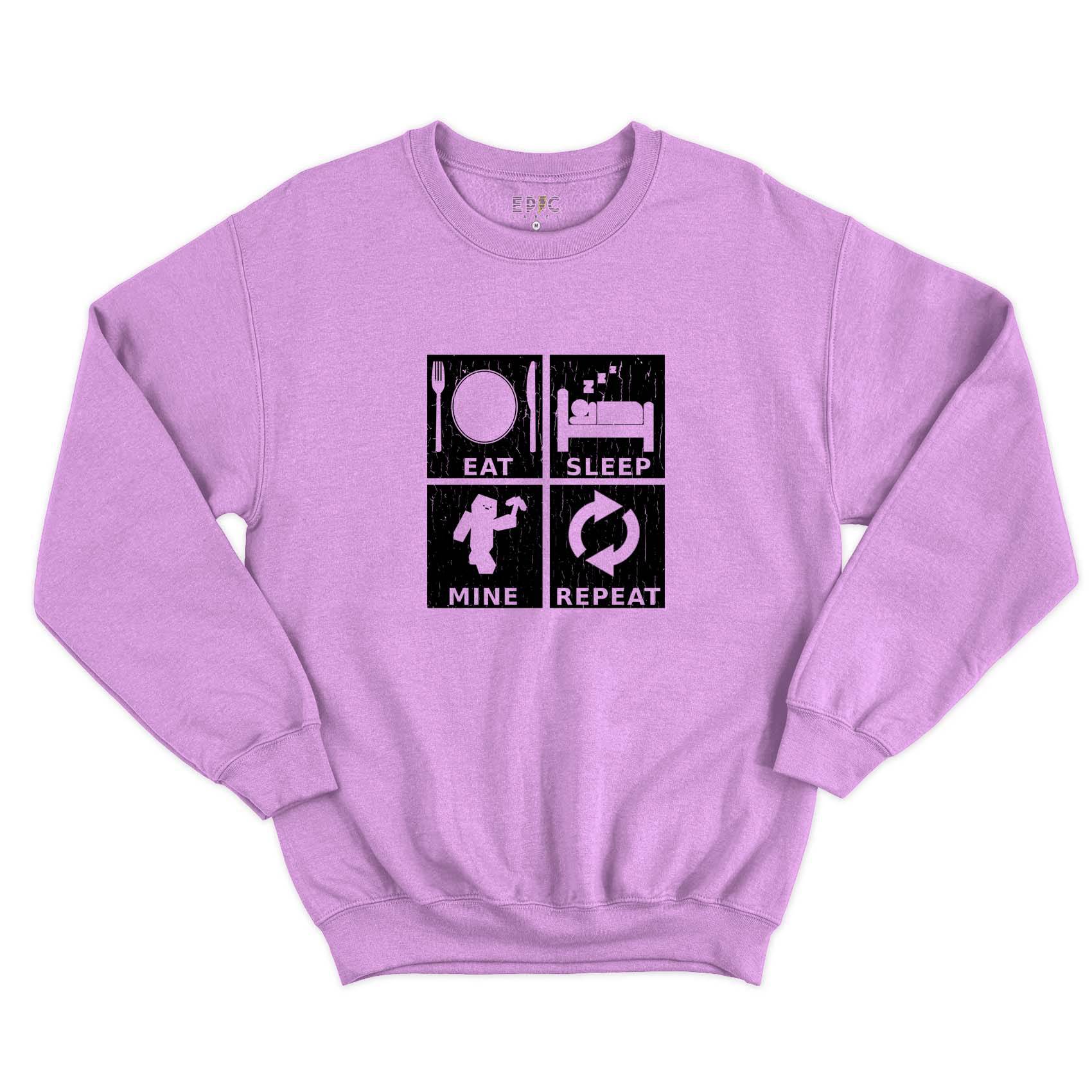 Epic Label Sweatshirt Eat Sleep Mine Repeat Vintage Sweat-shirt Pour Homme