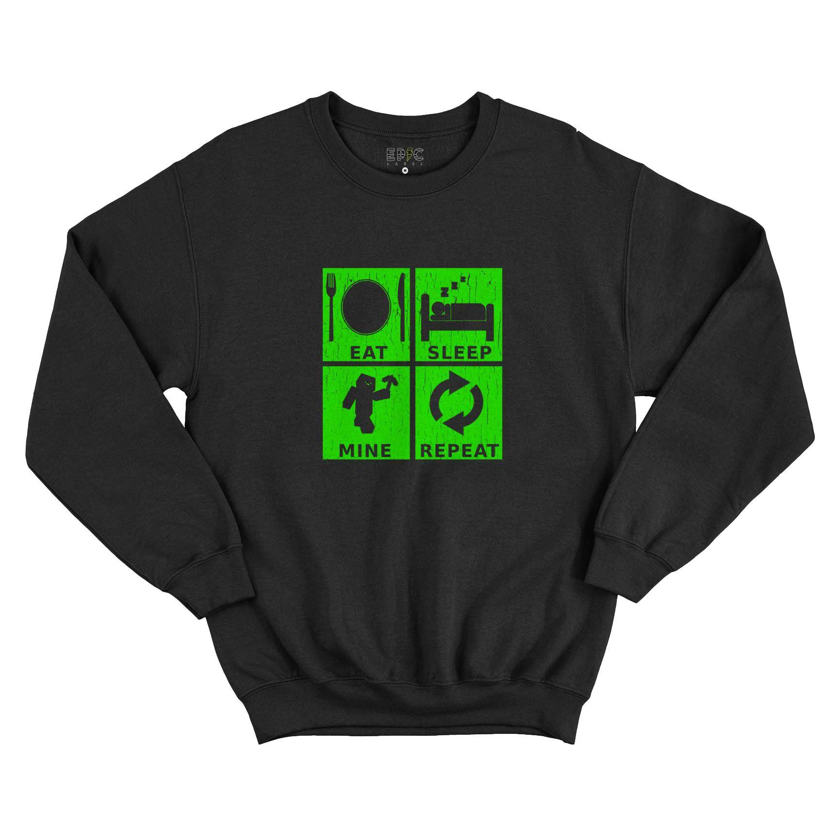 Epic Label Sweatshirt Eat Sleep Mine Repeat Vintage Sweat-shirt Pour Homme