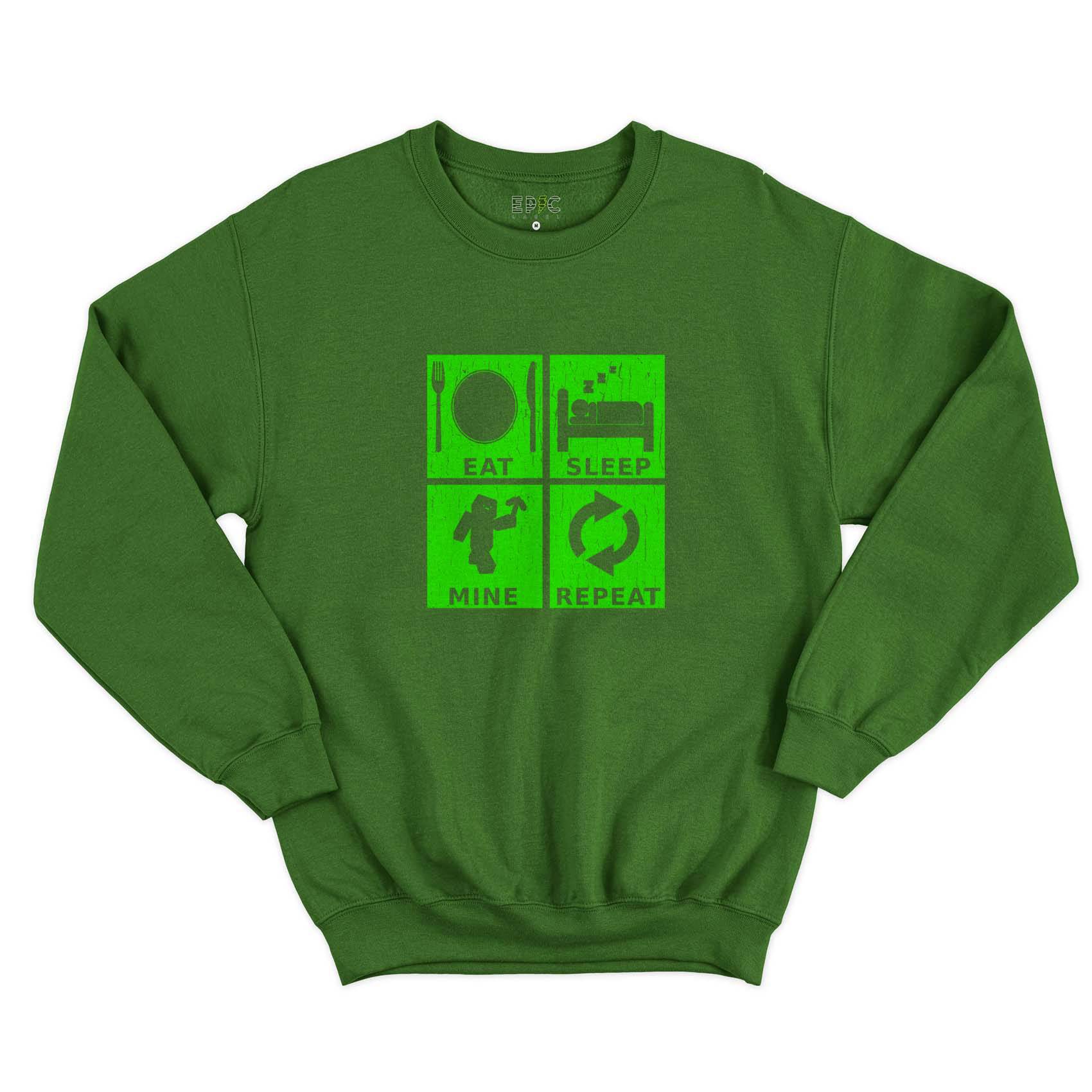 Epic Label Sweatshirt Eat Sleep Mine Repeat Vintage Sweat-shirt Pour Homme