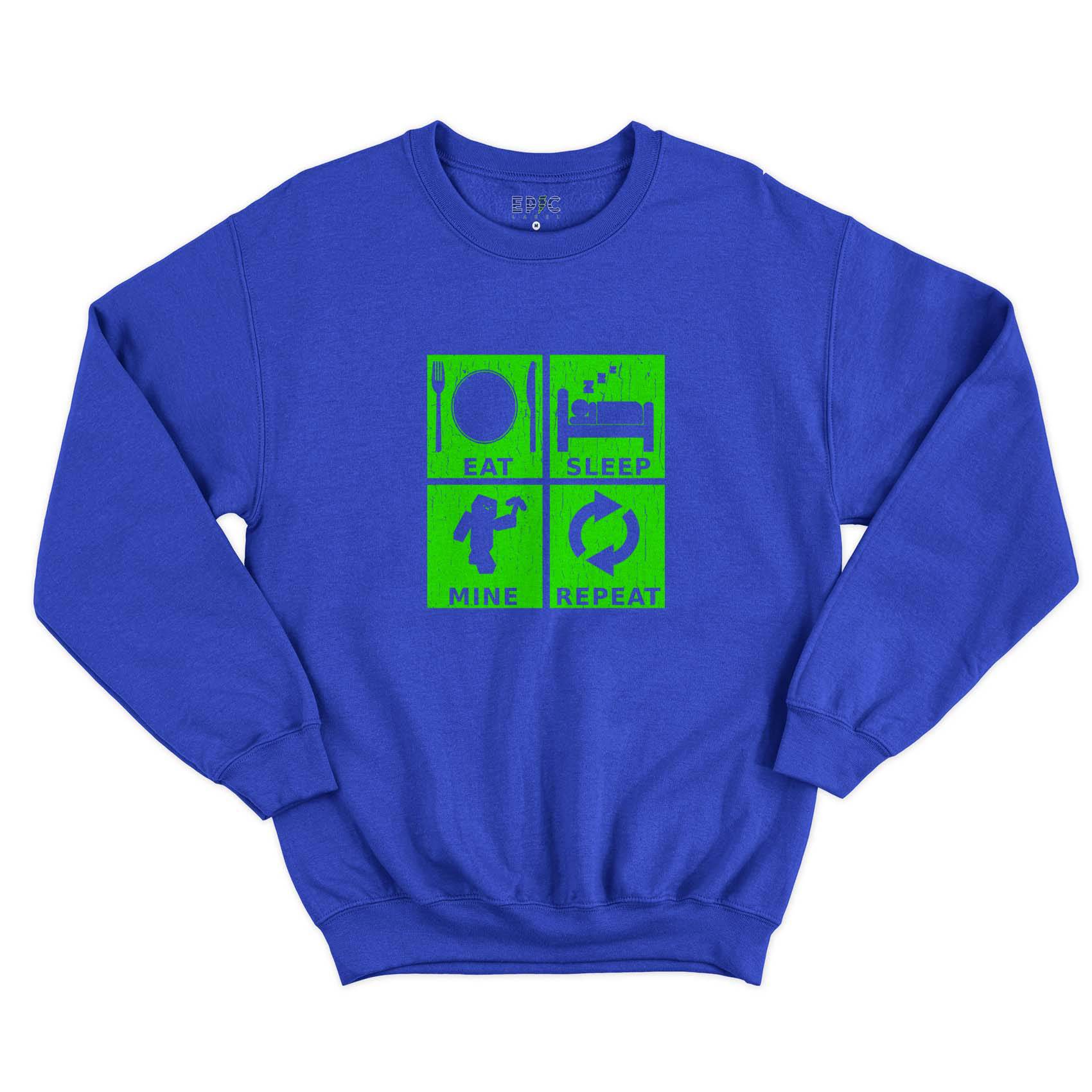 Epic Label Sweatshirt Eat Sleep Mine Repeat Vintage Sweat-shirt Pour Homme
