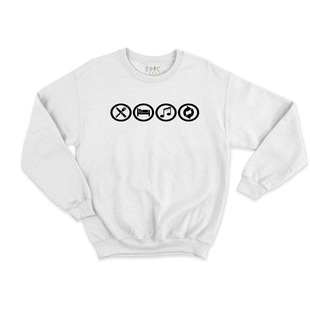 Epic Label Sweatshirt Eat Sleep Music Repeat Sweat Enfant