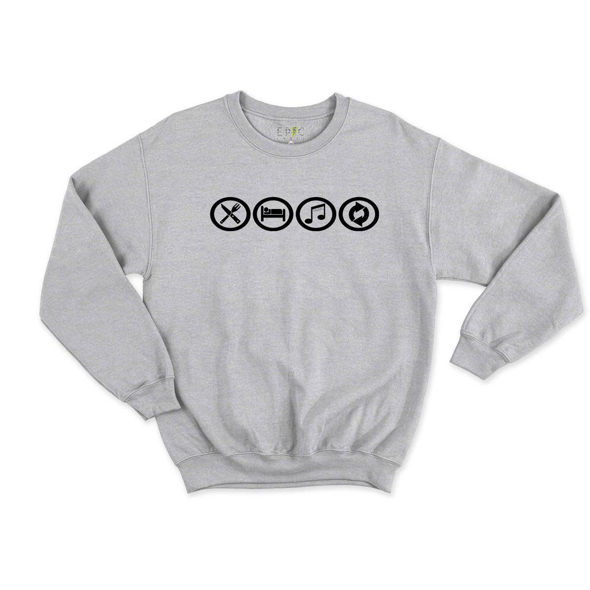 Epic Label Sweatshirt Eat Sleep Music Repeat Sweat Enfant