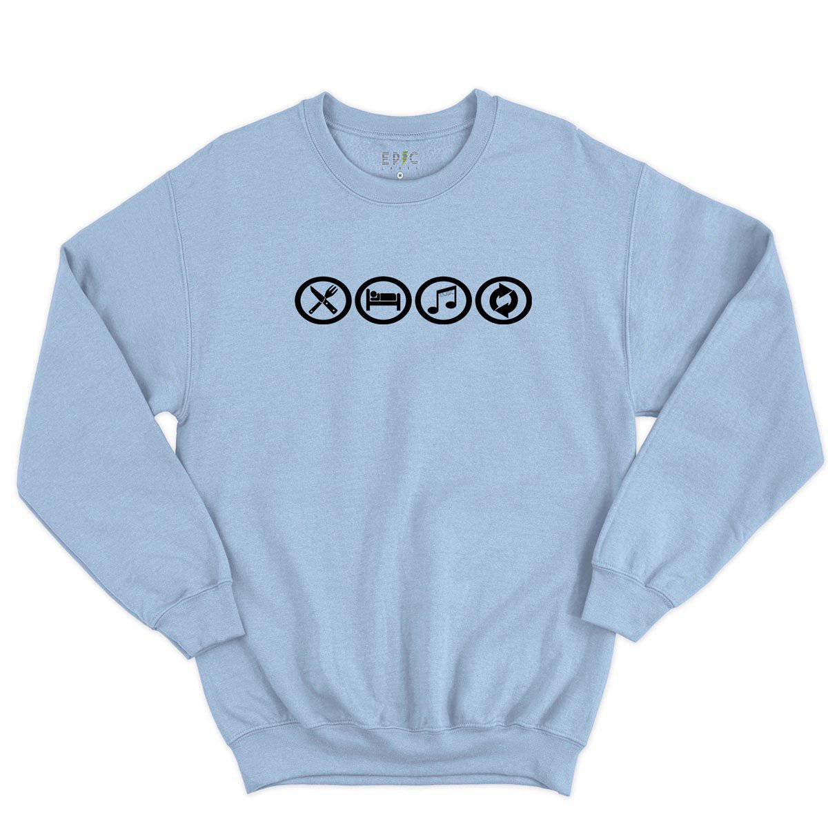 Epic Label Sweatshirt Eat Sleep Music Repeat Sweat-shirt Pour Homme