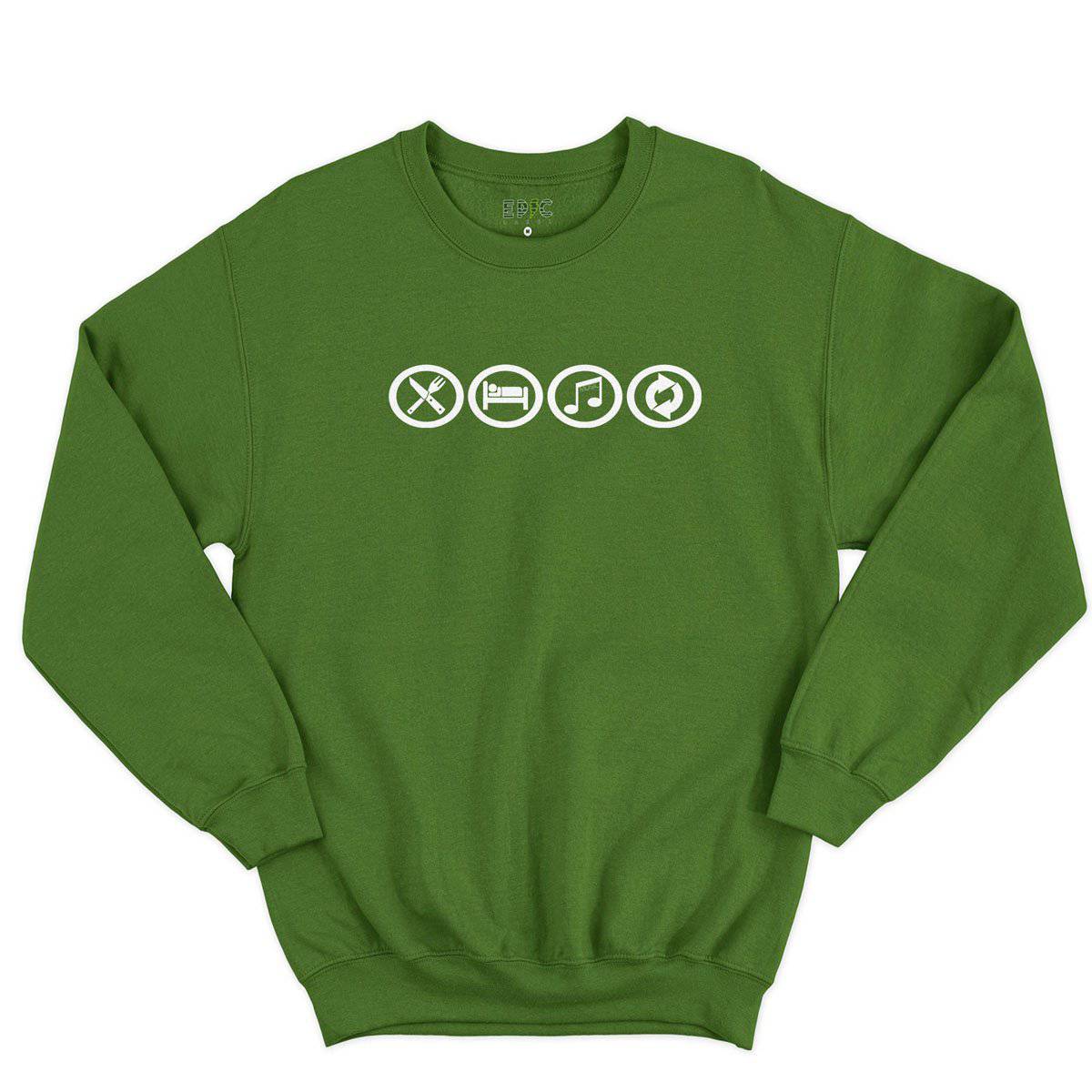 Epic Label Sweatshirt Eat Sleep Music Repeat Sweat-shirt Pour Homme