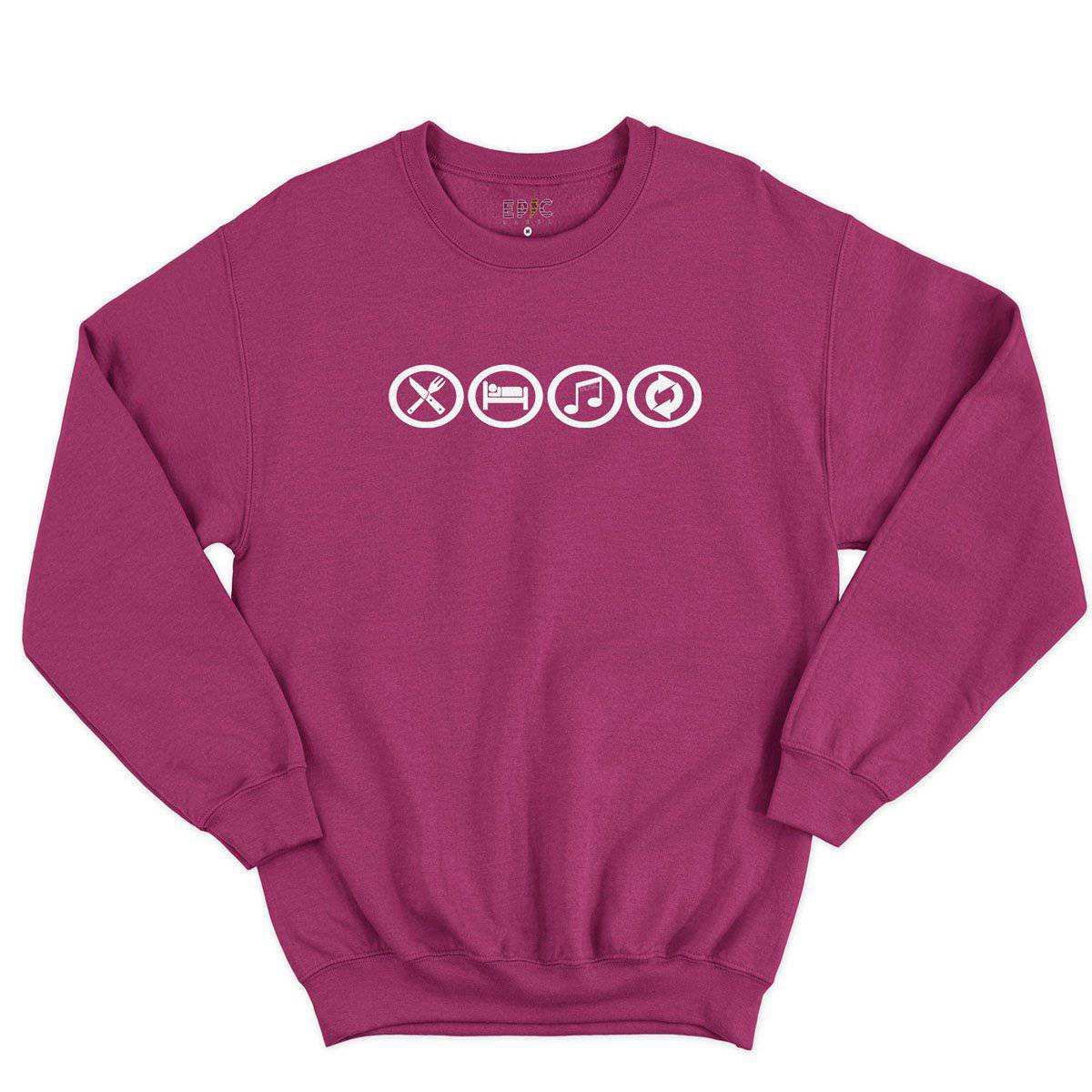 Epic Label Sweatshirt Eat Sleep Music Repeat Sweat-shirt Pour Homme