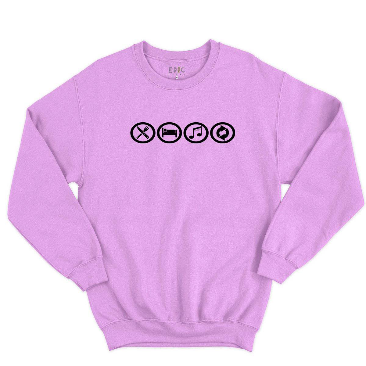 Epic Label Sweatshirt Eat Sleep Music Repeat Sweat-shirt Pour Homme