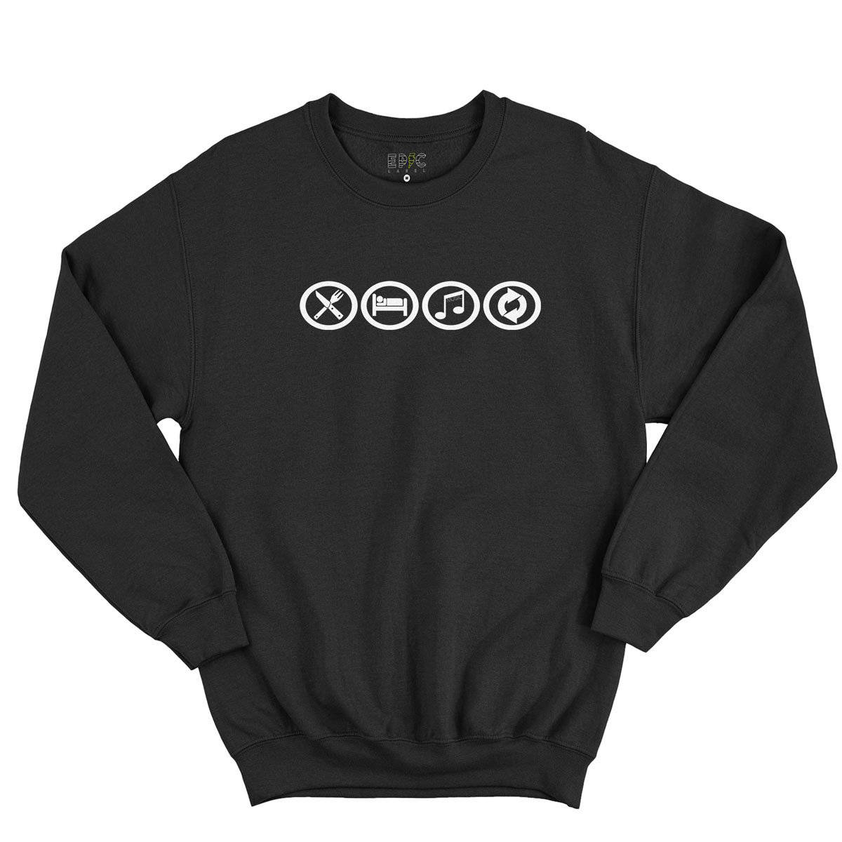 Epic Label Sweatshirt Eat Sleep Music Repeat Sweat-shirt Pour Homme