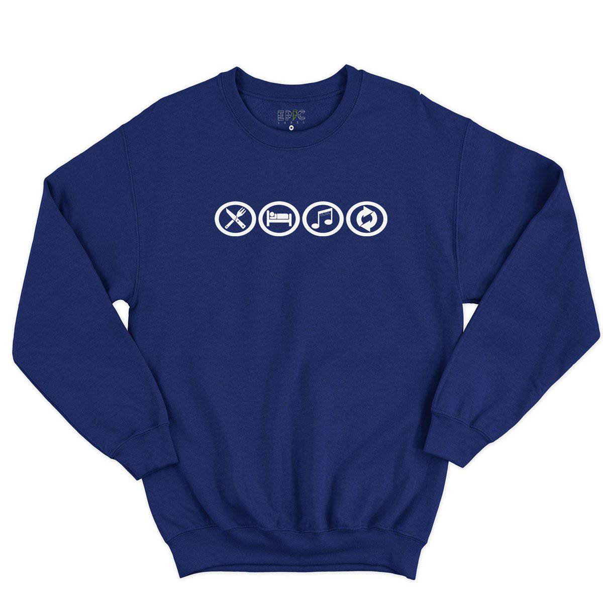 Epic Label Sweatshirt Eat Sleep Music Repeat Sweat-shirt Pour Homme
