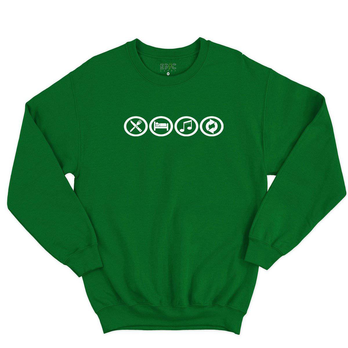 Epic Label Sweatshirt Eat Sleep Music Repeat Sweat-shirt Pour Homme