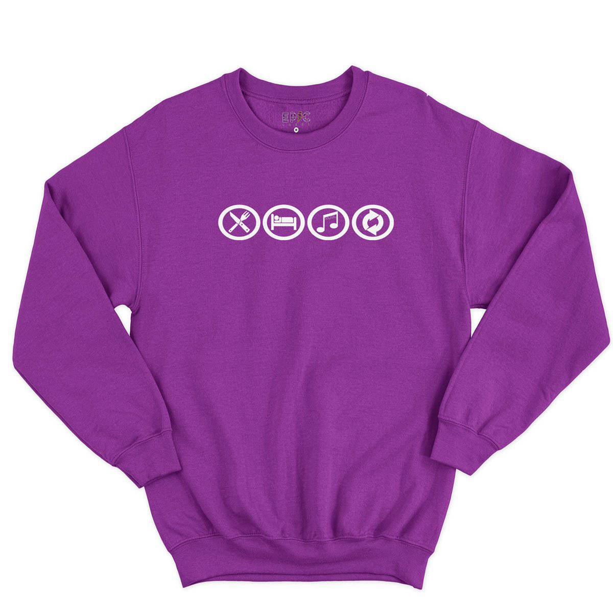 Epic Label Sweatshirt Eat Sleep Music Repeat Sweat-shirt Pour Homme