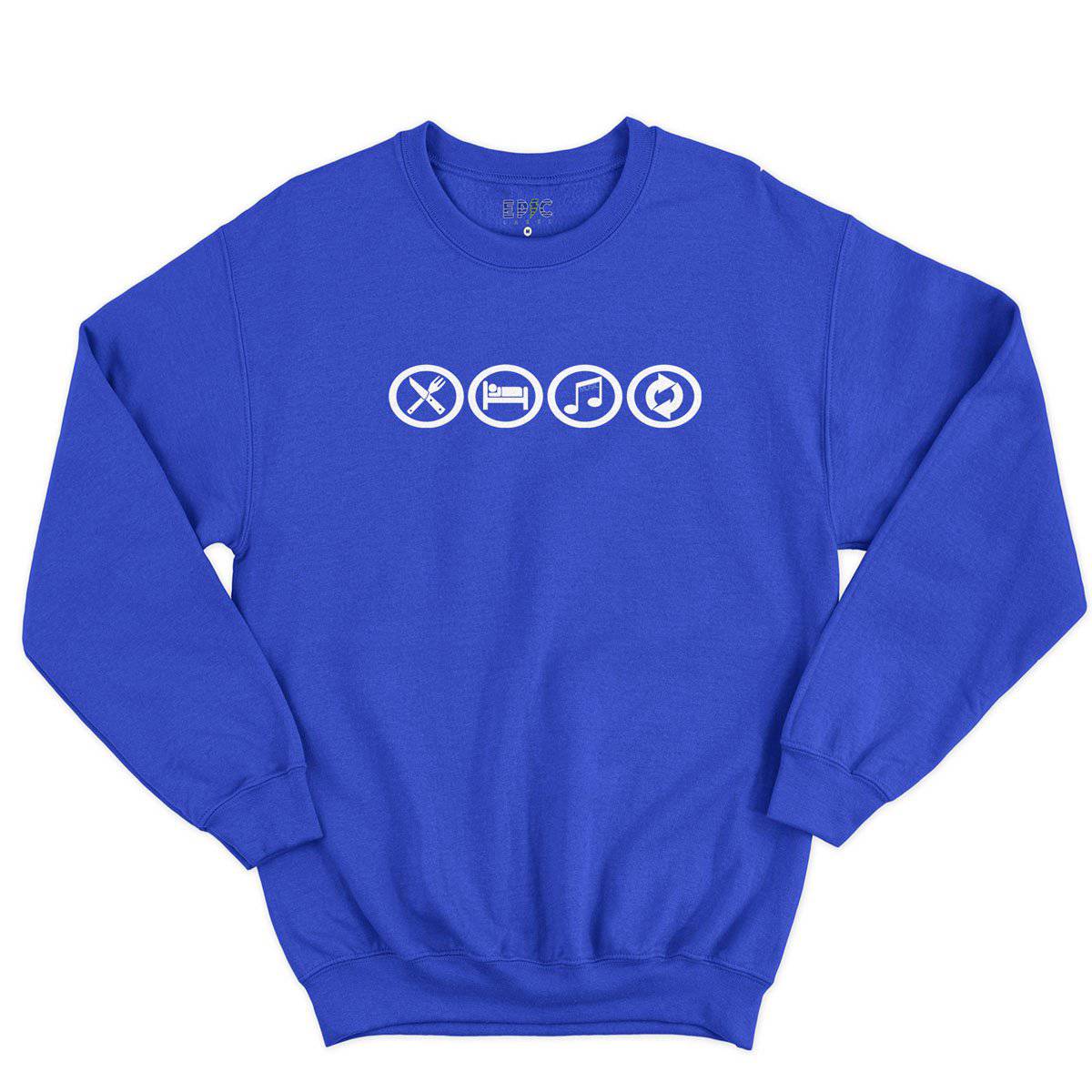 Epic Label Sweatshirt Eat Sleep Music Repeat Sweat-shirt Pour Homme