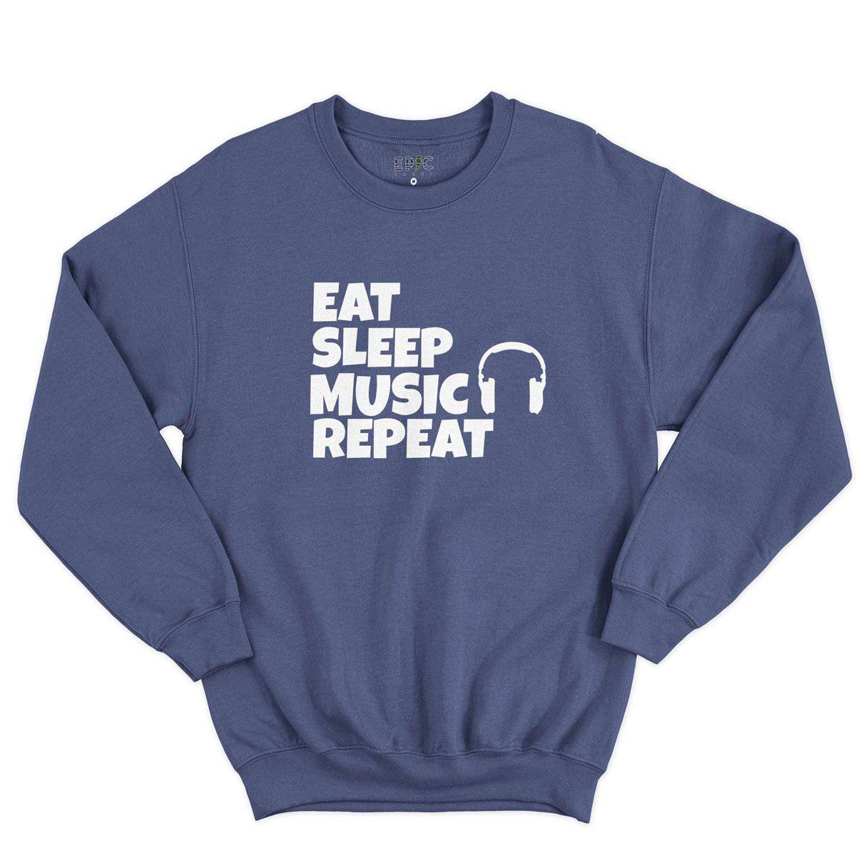Epic Label Sweatshirt Eat Sleep Music Repeat Sweat-shirt Pour Homme