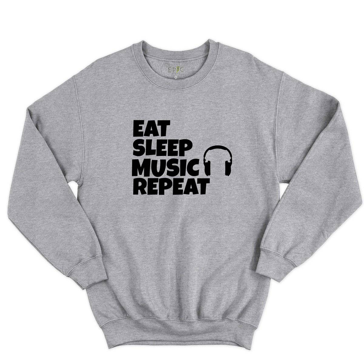 Epic Label Sweatshirt Eat Sleep Music Repeat Sweat-shirt Pour Homme