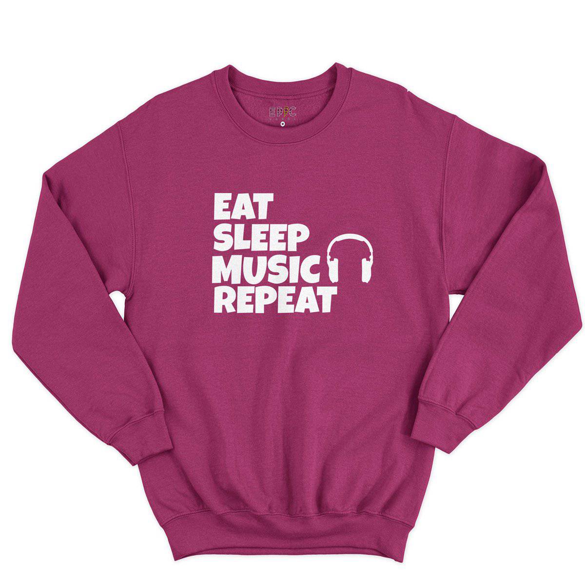 Epic Label Sweatshirt Eat Sleep Music Repeat Sweat-shirt Pour Homme