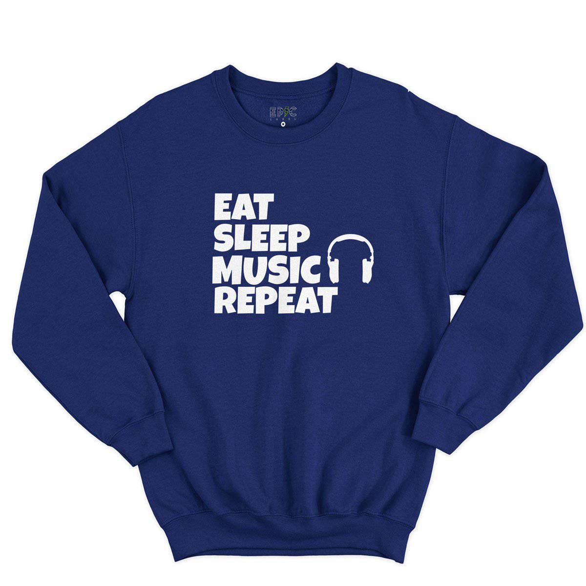 Epic Label Sweatshirt Eat Sleep Music Repeat Sweat-shirt Pour Homme