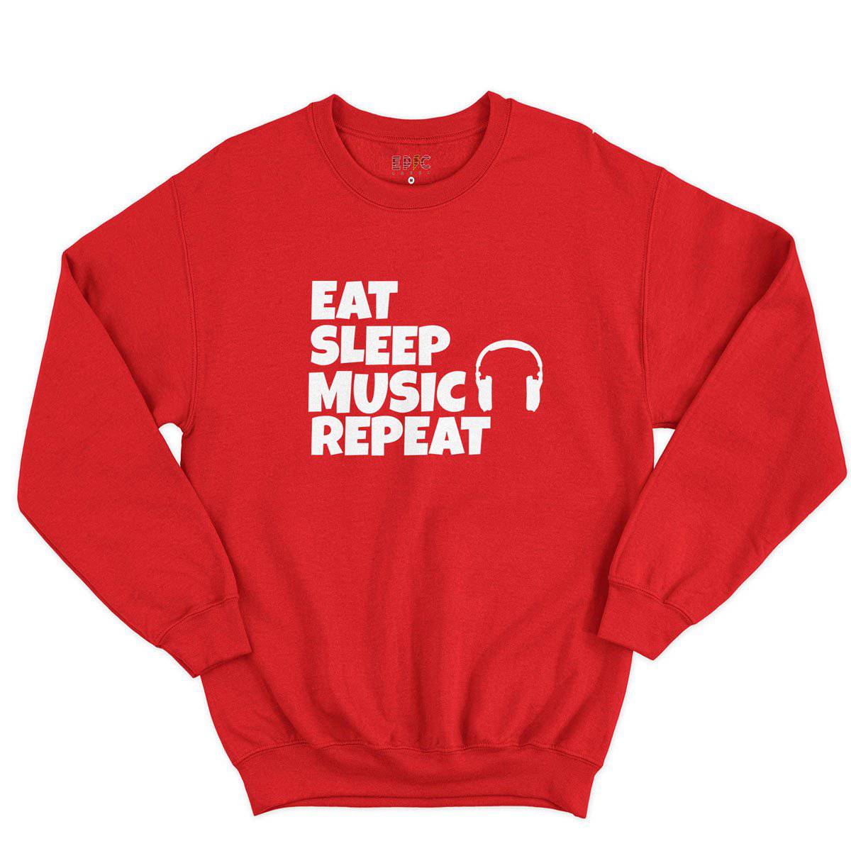 Epic Label Sweatshirt Eat Sleep Music Repeat Sweat-shirt Pour Homme