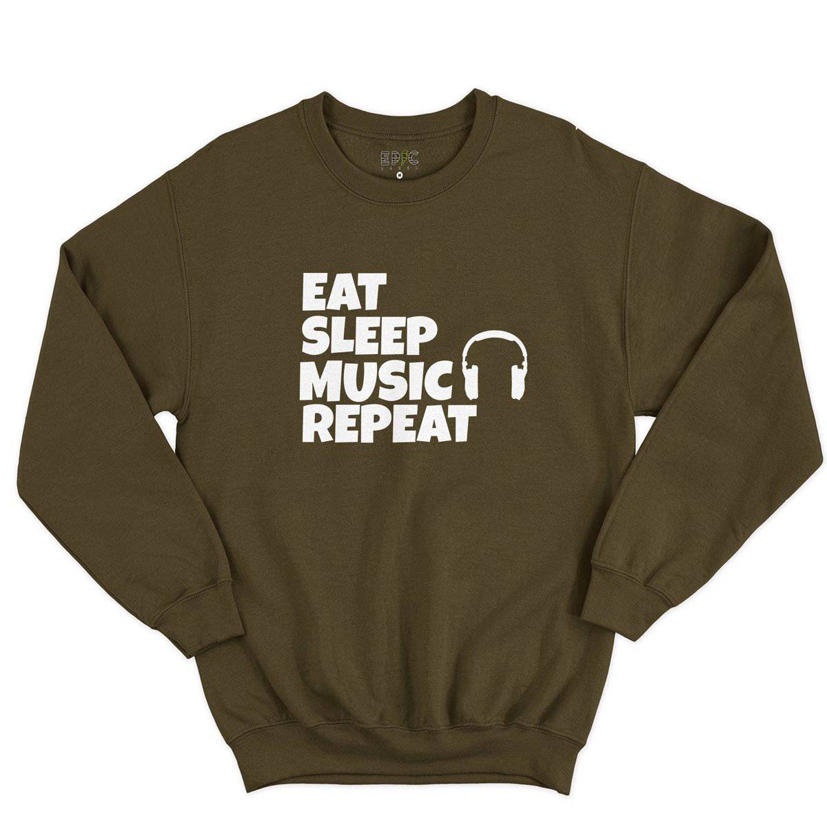 Epic Label Sweatshirt Eat Sleep Music Repeat Sweat-shirt Pour Homme