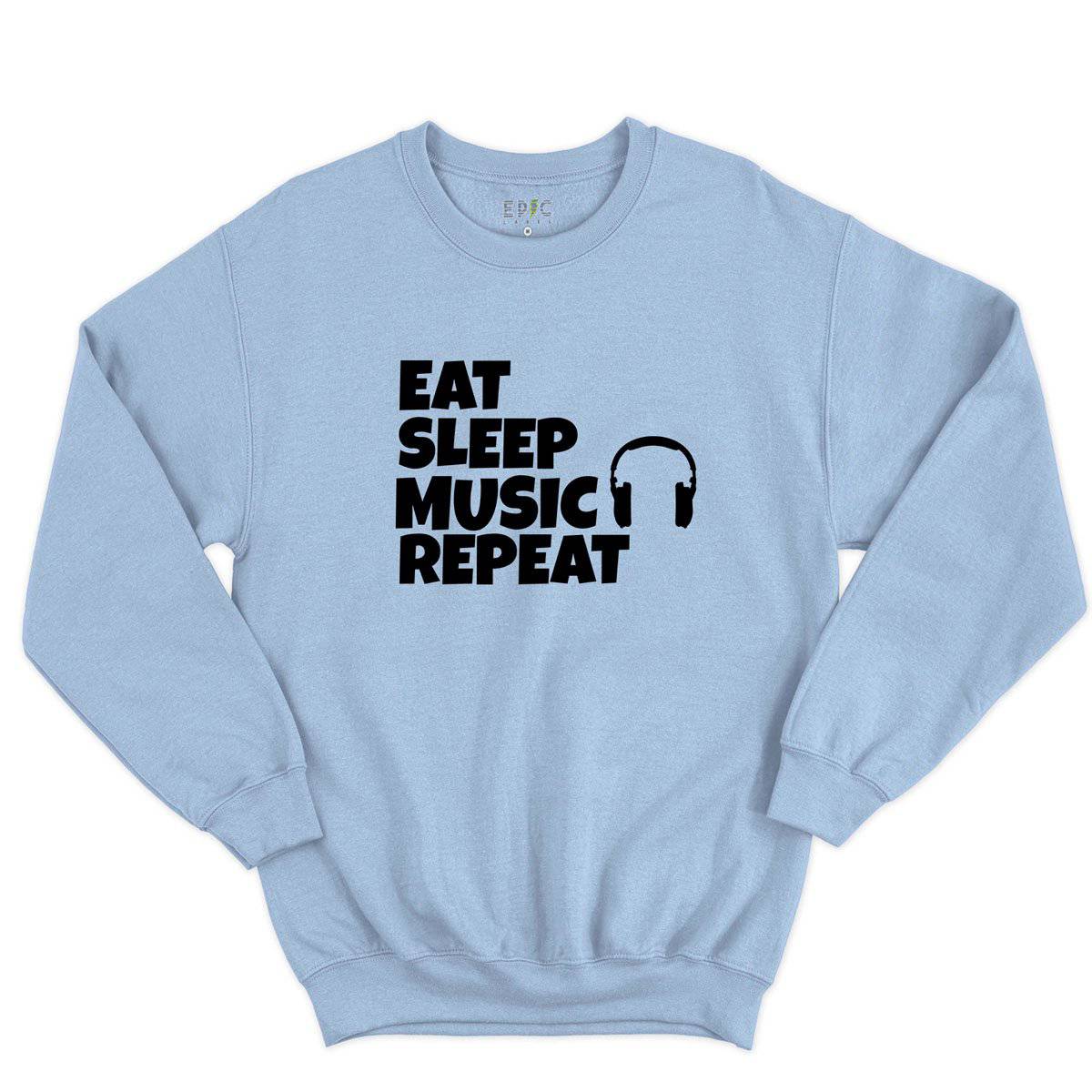 Epic Label Sweatshirt Eat Sleep Music Repeat Sweat-shirt Pour Homme
