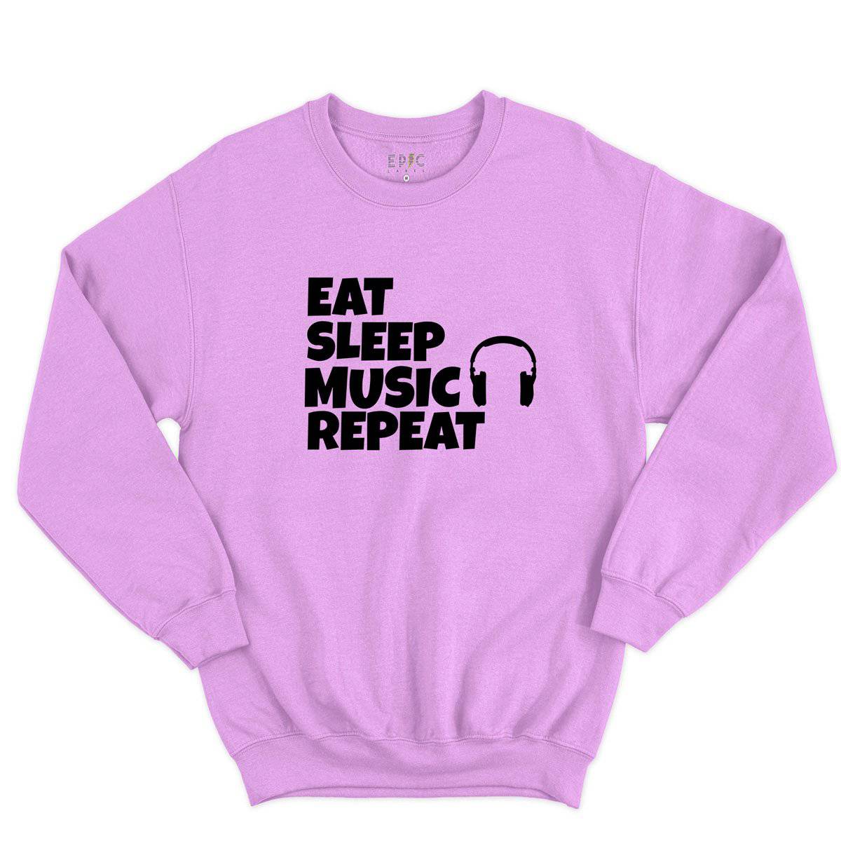 Epic Label Sweatshirt Eat Sleep Music Repeat Sweat-shirt Pour Homme