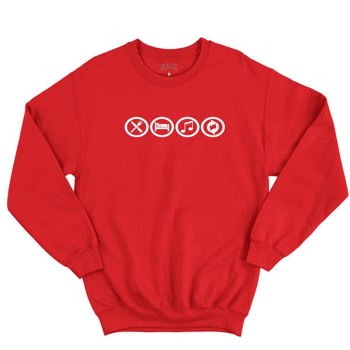 Epic Label Sweatshirt Eat Sleep Music Repeat Sweat-shirt Pour Homme