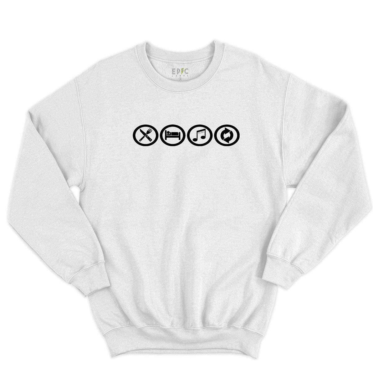 Epic Label Sweatshirt Eat Sleep Music Repeat Sweat-shirt Pour Homme