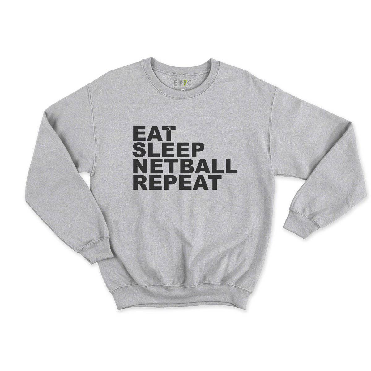 Epic Label Sweatshirt Eat Sleep Netball Repeat Sweat Enfant