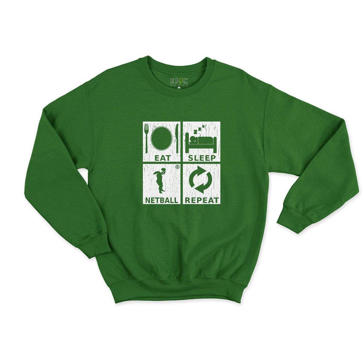 Epic Label Sweatshirt Eat Sleep Netball Repeat Sweat Enfant