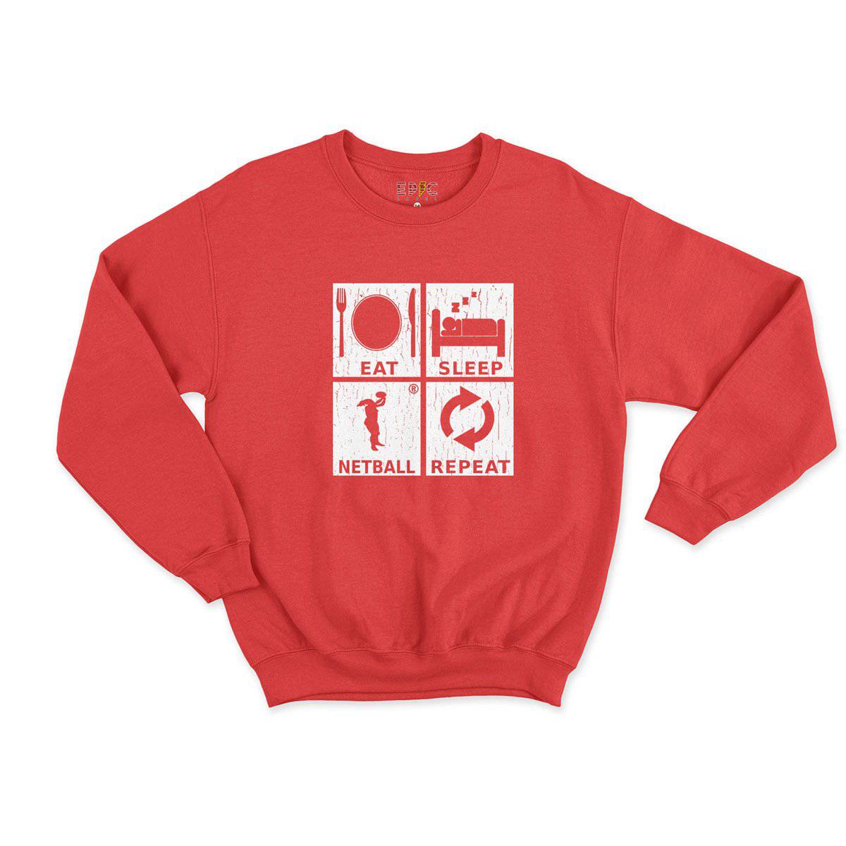 Epic Label Sweatshirt Eat Sleep Netball Repeat Sweat Enfant