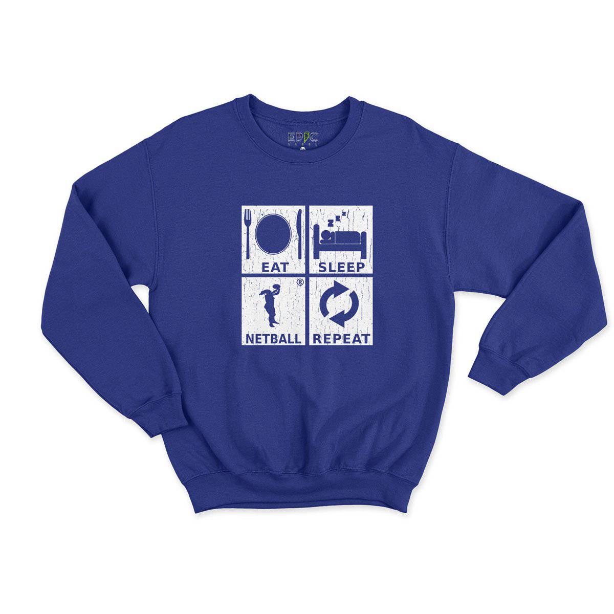Epic Label Sweatshirt Eat Sleep Netball Repeat Sweat Enfant