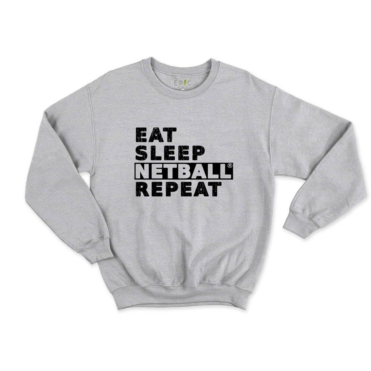 Epic Label Sweatshirt Eat Sleep Netball Repeat Sweat Enfant