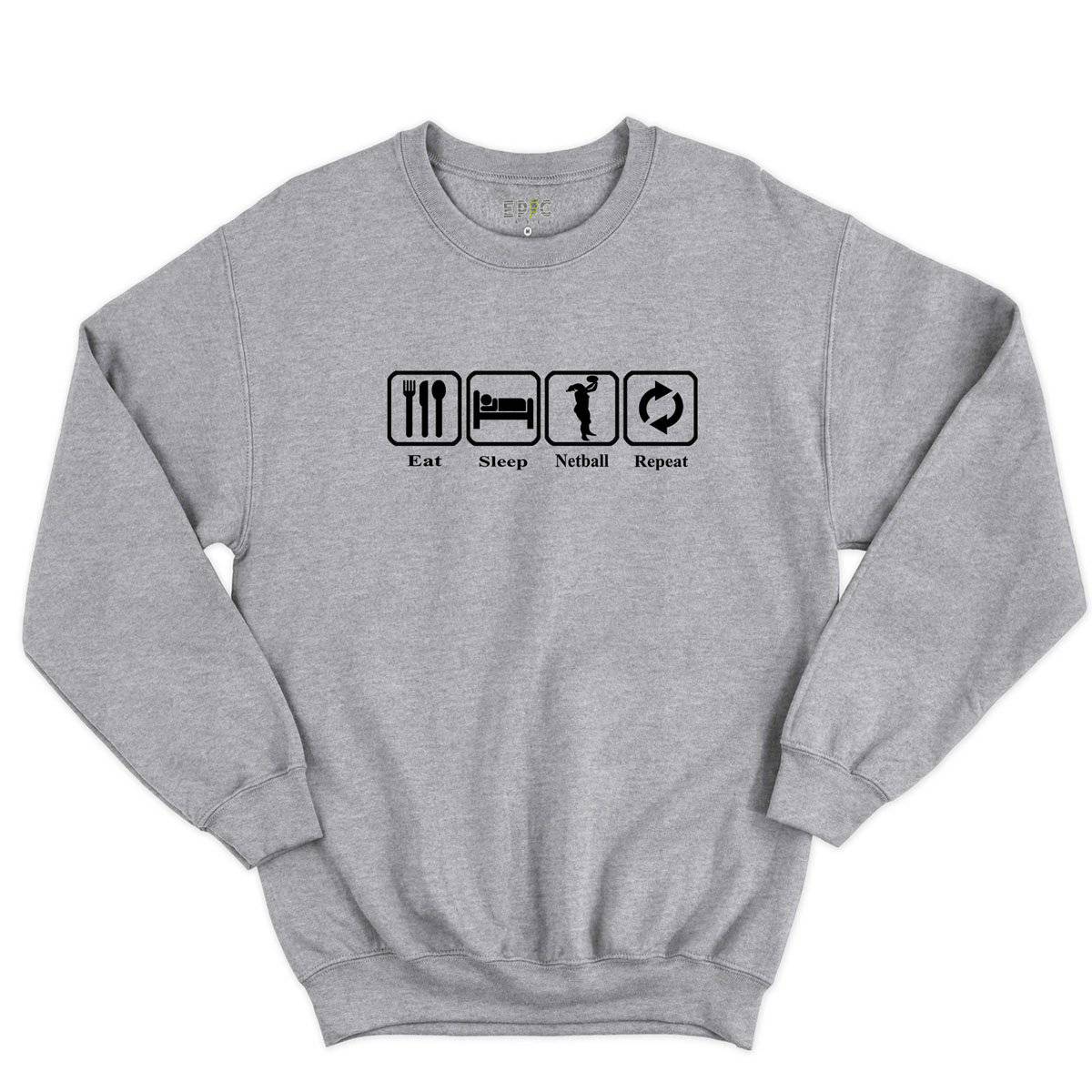 Epic Label Sweatshirt Eat Sleep Netball Repeat Sweat-shirt Pour Homme