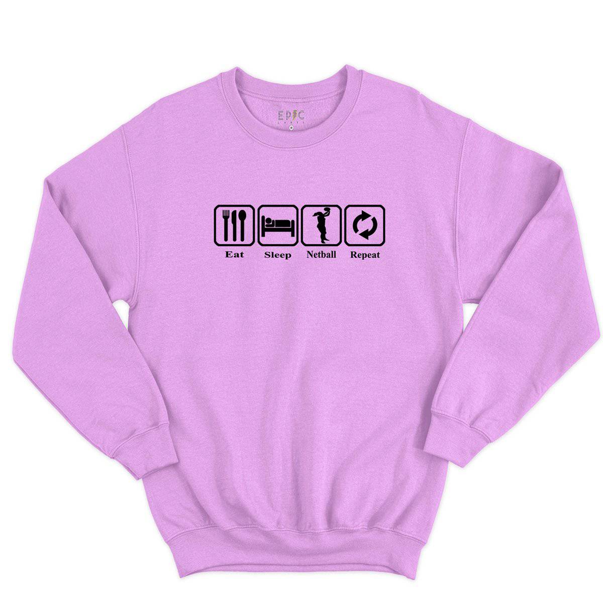 Epic Label Sweatshirt Eat Sleep Netball Repeat Sweat-shirt Pour Homme