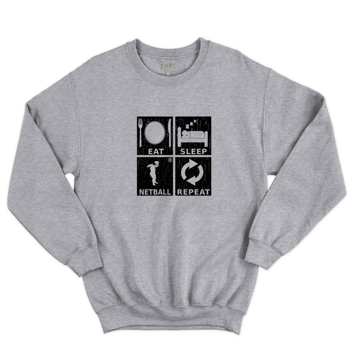 Epic Label Sweatshirt Eat Sleep Netball Repeat Sweat-shirt Pour Homme